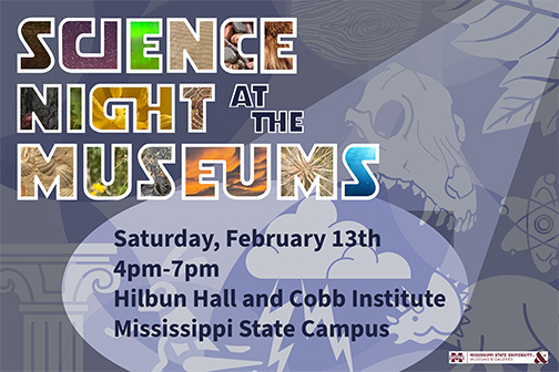 science themed poster for Science Night at the Museums 2027